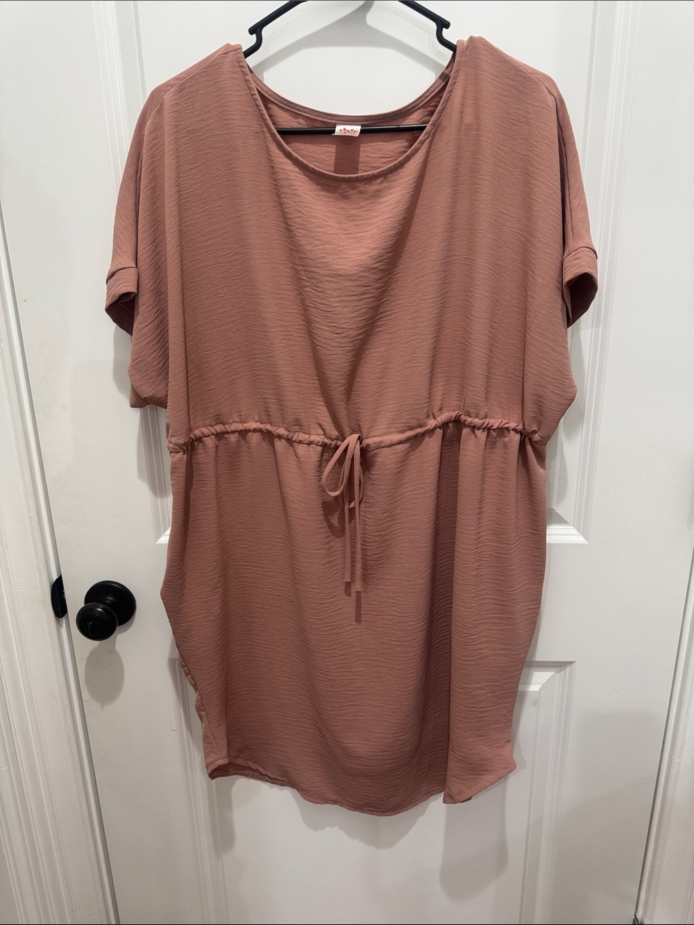 J.O.A. Heart Print Label Tee - Rose